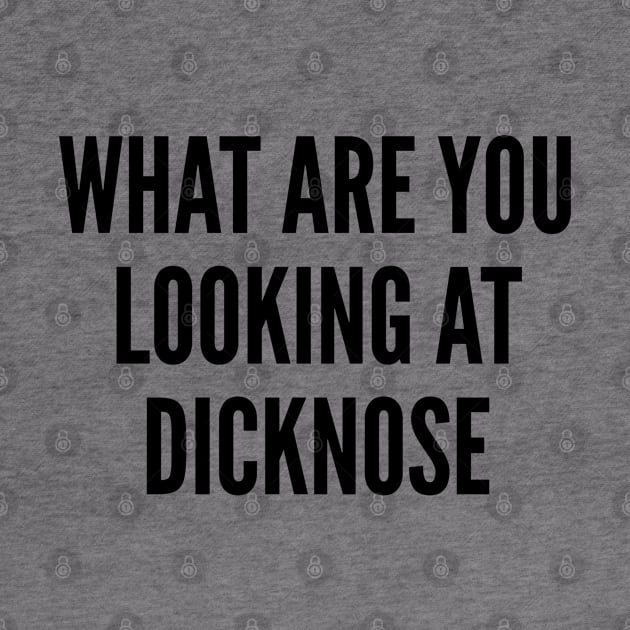 Joking - What Are You Looking At Dicknose - Funny Joke Statement Silly Slogan by sillyslogans